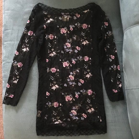 Intimately Free People Black Floral Lace Top - Picture 3 of 6